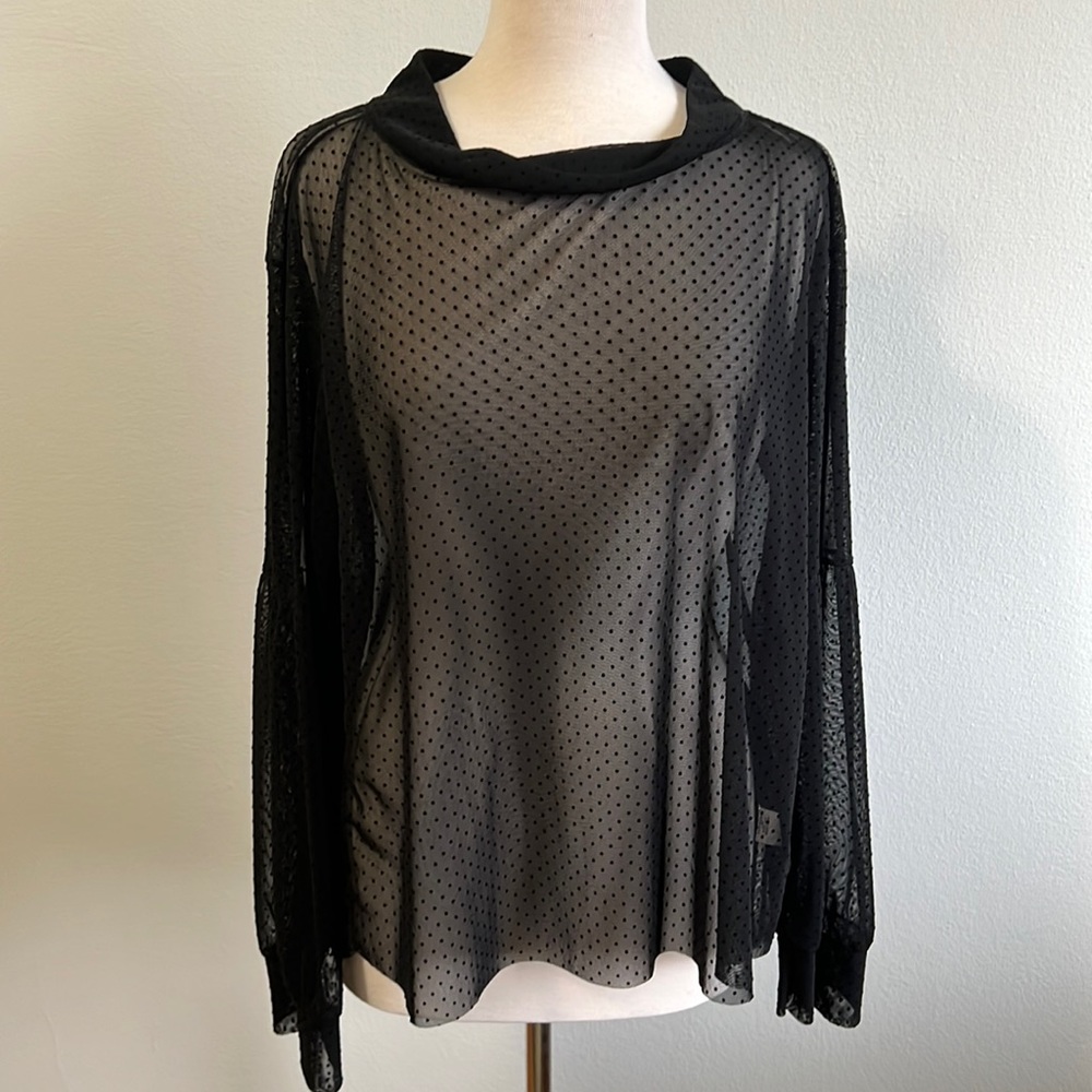 Black Mini Dots Bianca Top by Katherine Kidd